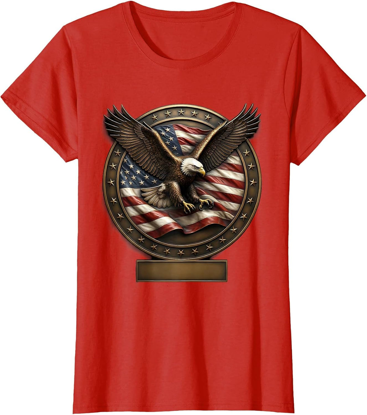 Women's Bald Eagle American Flag 250th Anniversary Patriotic T-Shirt - Red