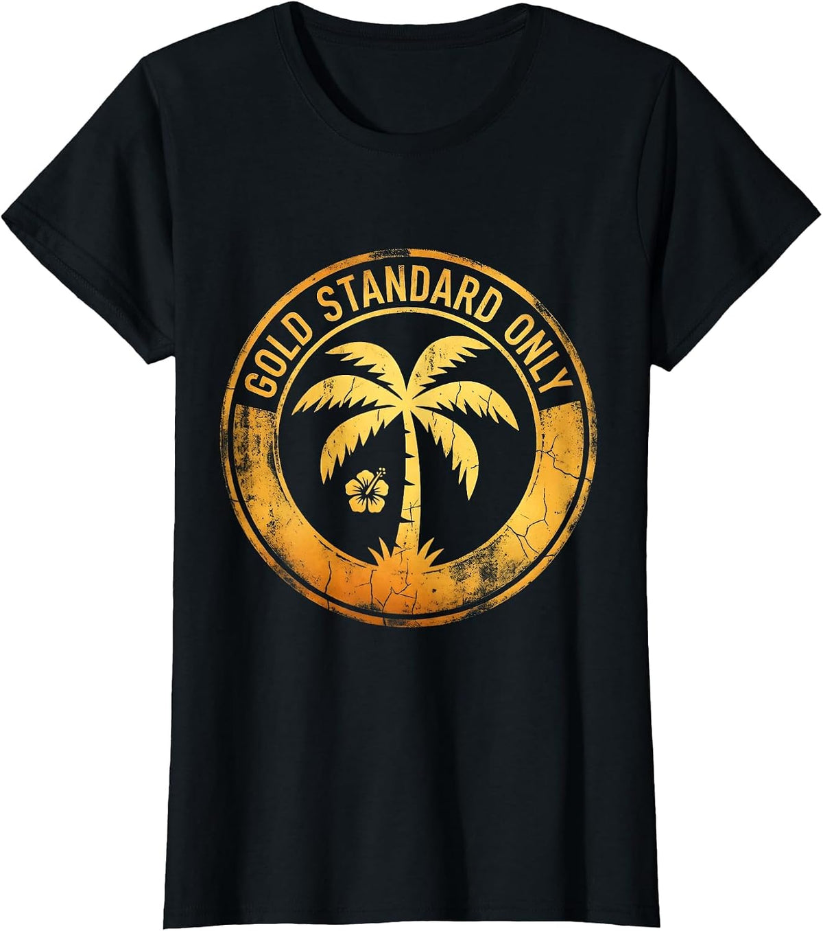 Gold Standard Only Black and Gold Graphic Design T-Shirt - Black