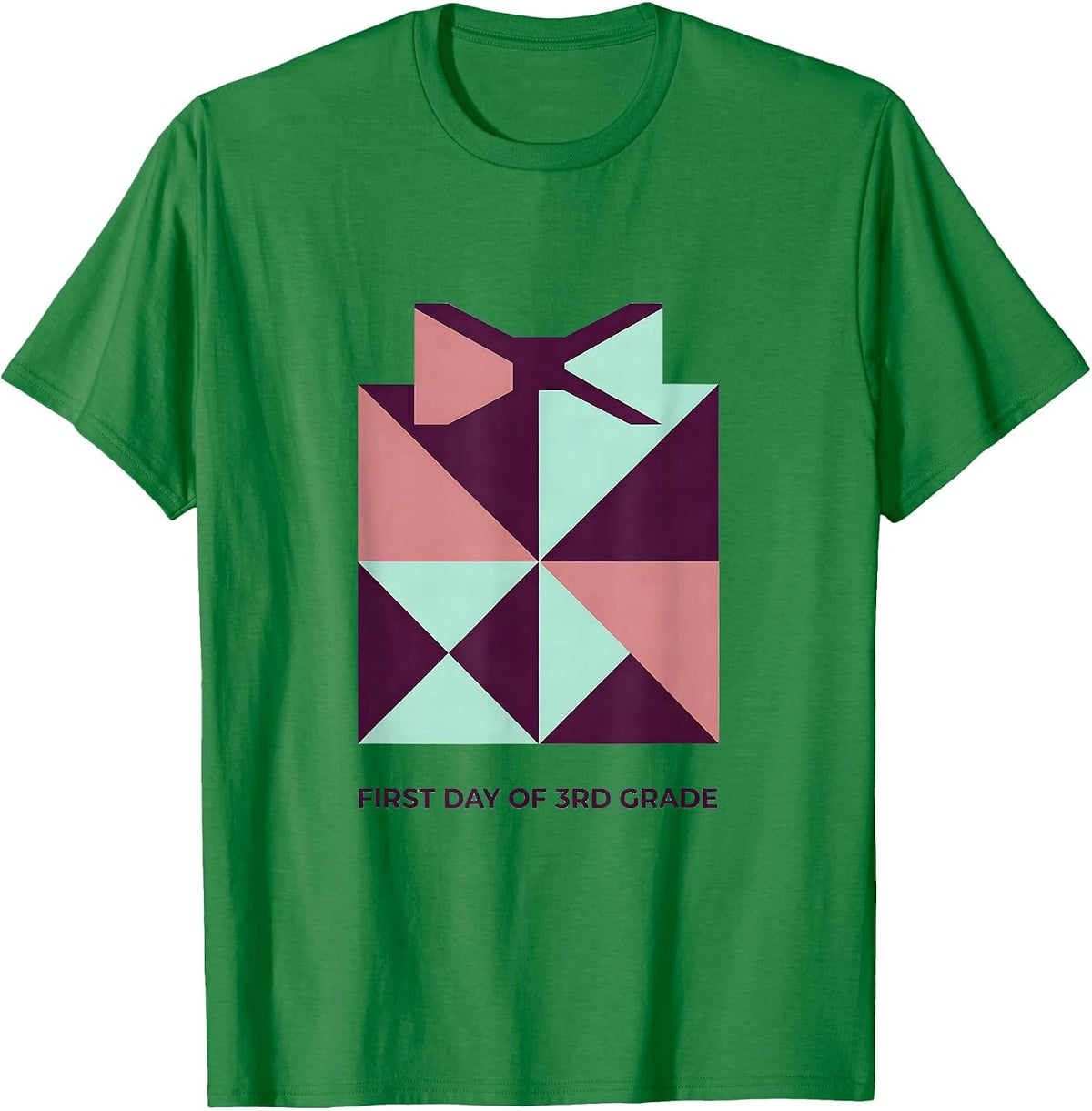 Men's First Day Of 3rd Grade Coquette Bow Back To School Girly T-Shirt - Kelly Green
