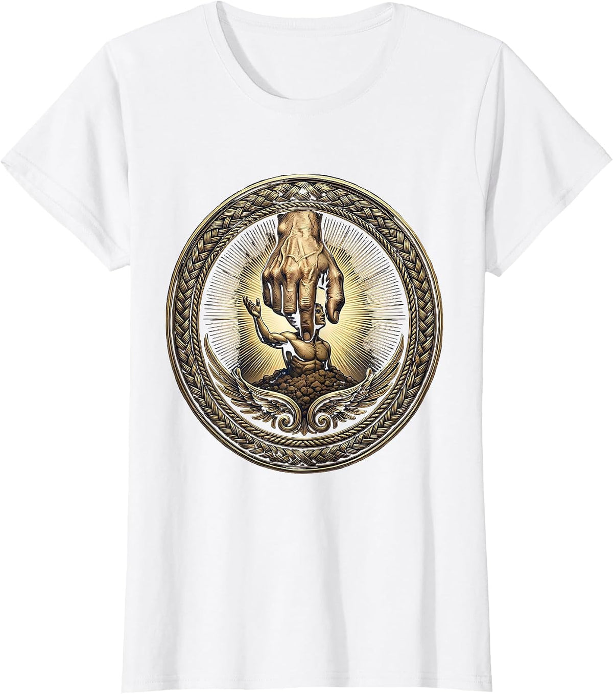 Colossal Hand Sculpting Human Figure From Clay T-Shirt - White