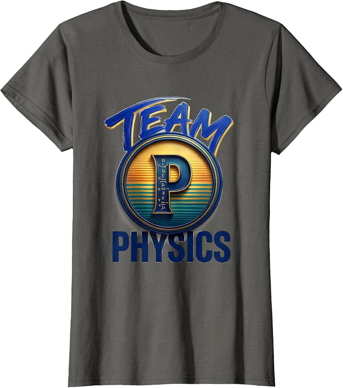 Women's Team Physics Retro Badge STEAM Teacher STEM Pride T-Shirt - Asphalt Grey