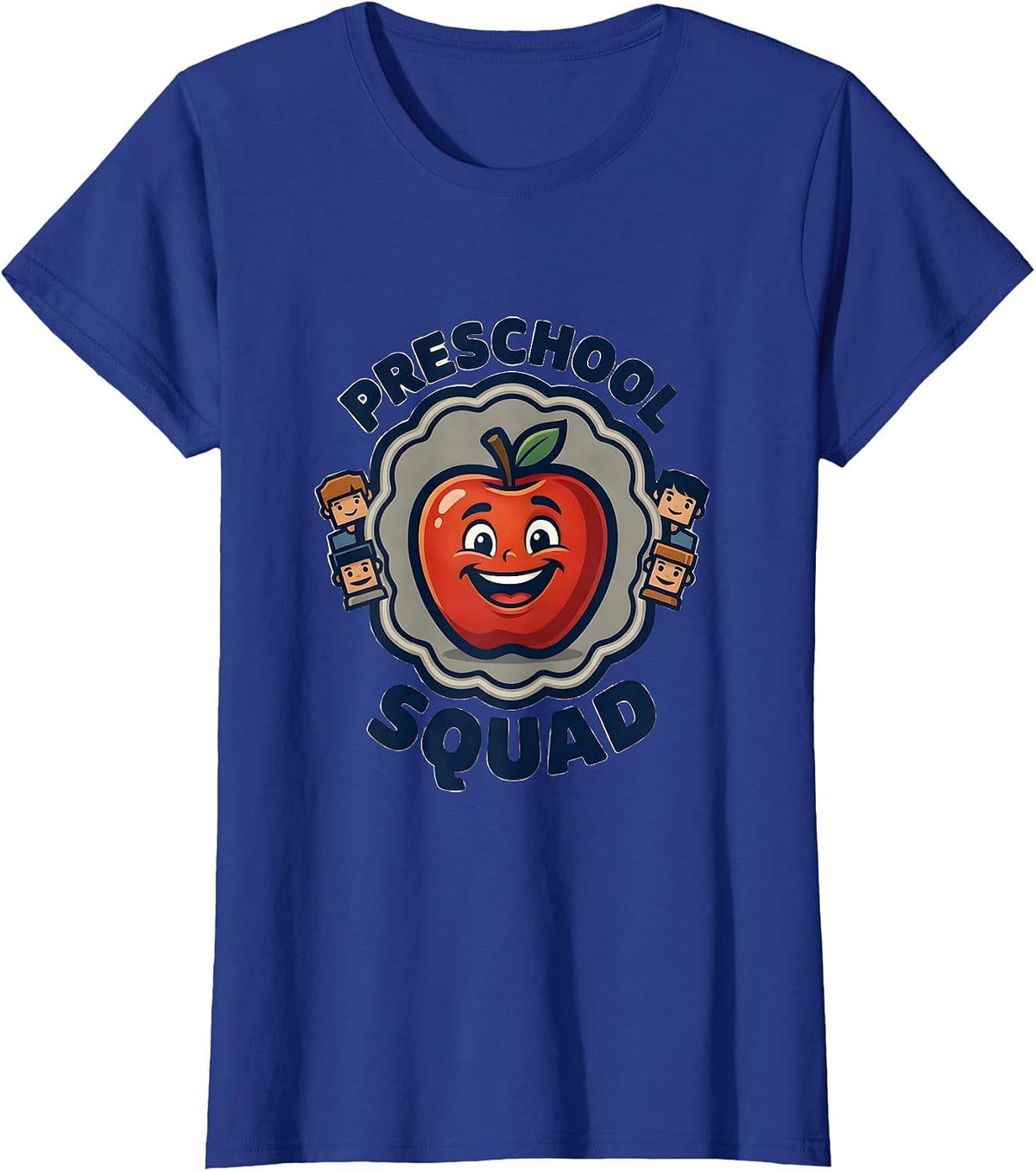 Women's Preschool Squad Head Start Early Childhood Teacher Back To T-Shirt - Royal Blue