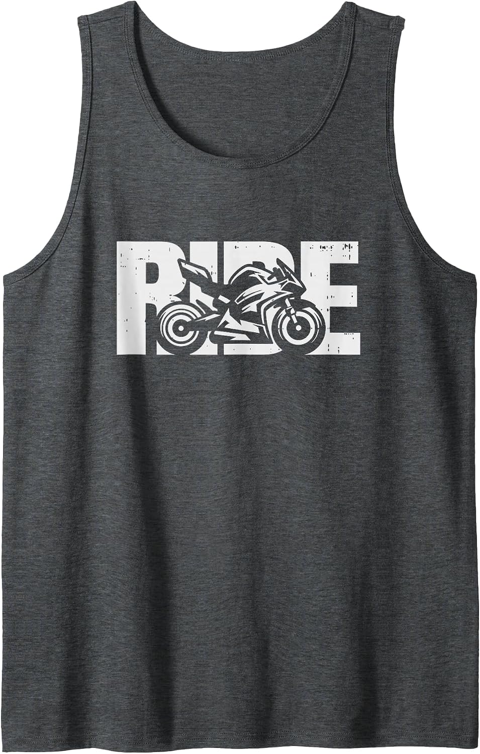 Ride Motorcycle Rider Motorcyclist Race Biker Tank Top - Dark Heather Grey