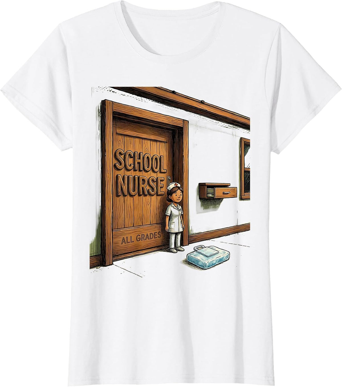 School Nurse - All Grades Funny Nurse Humor Appreciation T-Shirt - White