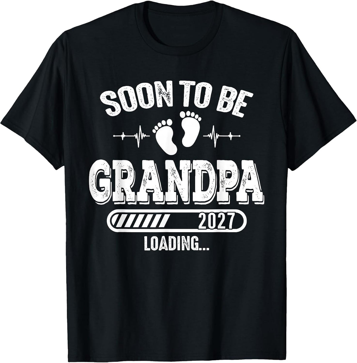 Soon to Be Grandpa 2027 Loading for Pregnancy Announcement T-Shirt - Black