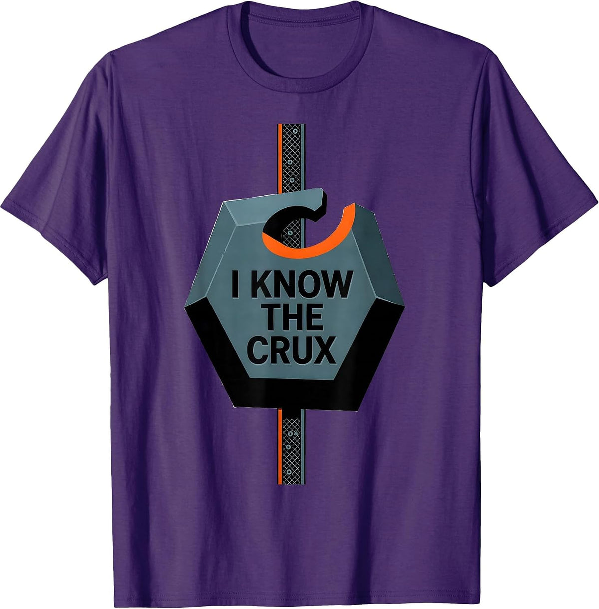 I Know The Crux Funny Rock Climbing Bouldering Gift T-Shirt - Purple