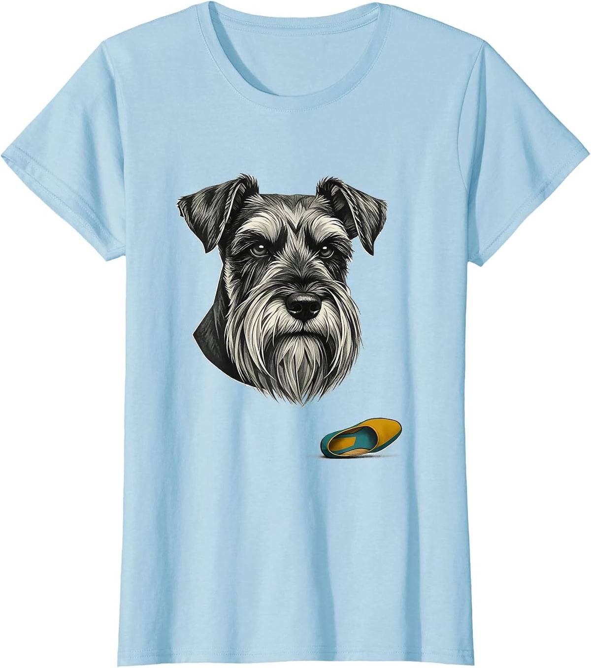 Miniature Schnauzer Bust Midcentury Modern Dog Lover Gift T-Shirt - Baby Blue