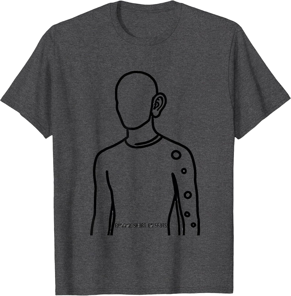Men's Running Short On Spots Funny Pretend I'm A Dalmatian Lazy T-Shirt - Dark Heather Grey
