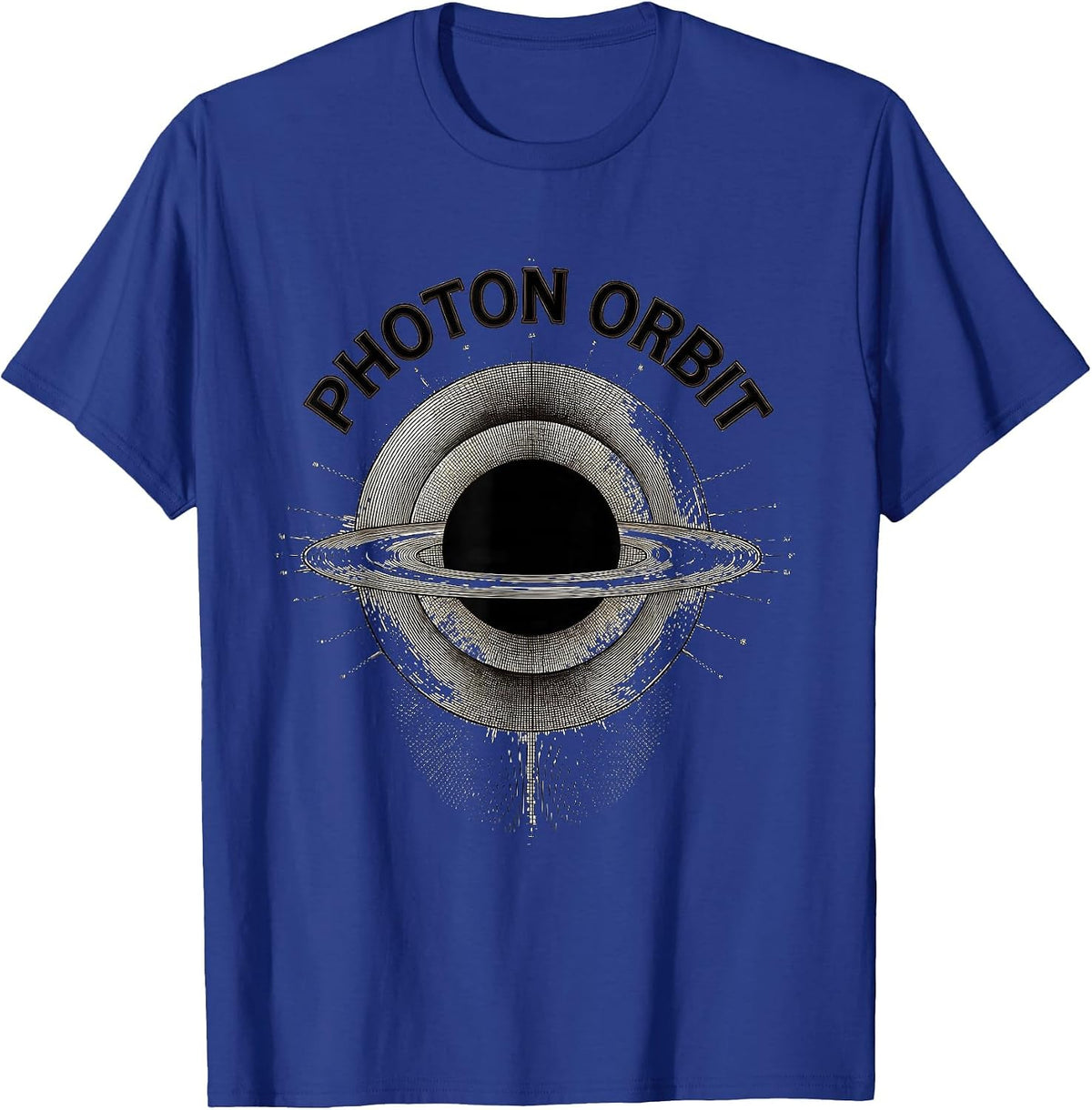 Men's Photon Orbit Crosshatch Etching Astrophysics Physics Student T-Shirt - Royal Blue