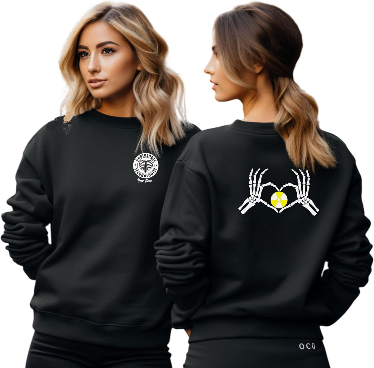 Radiology Sweatshirt, Double Sided Rad Tech Sweater, Custom Radiologic Technologist Shirt, X Ray Radiologist Gift Multi - As