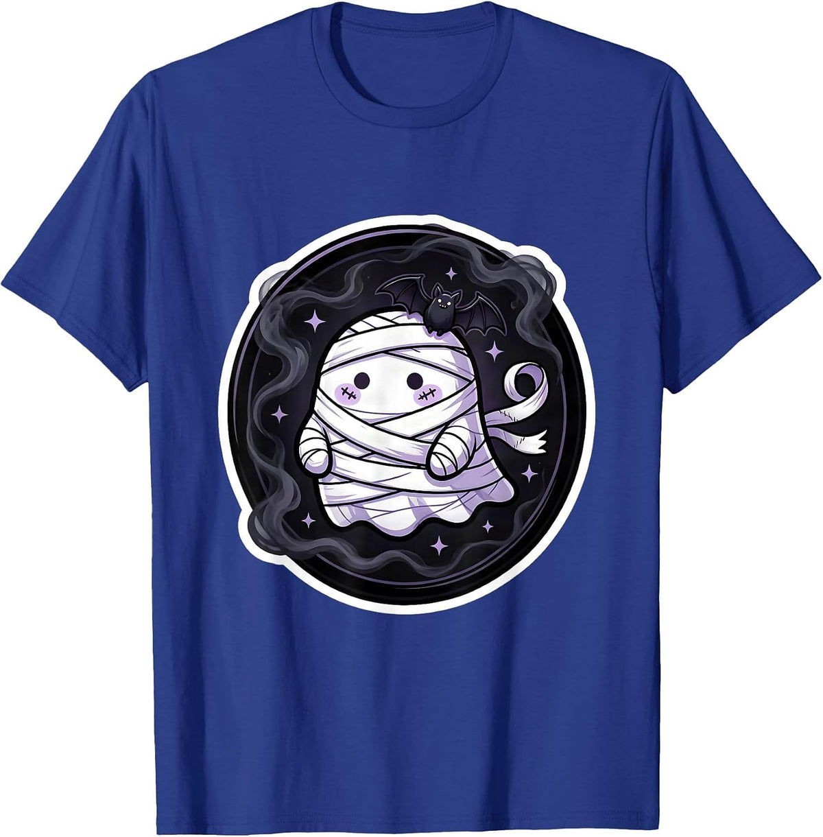 Emo Bandage Unraveling Into Dark Smoke Design T-Shirt - Royal Blue