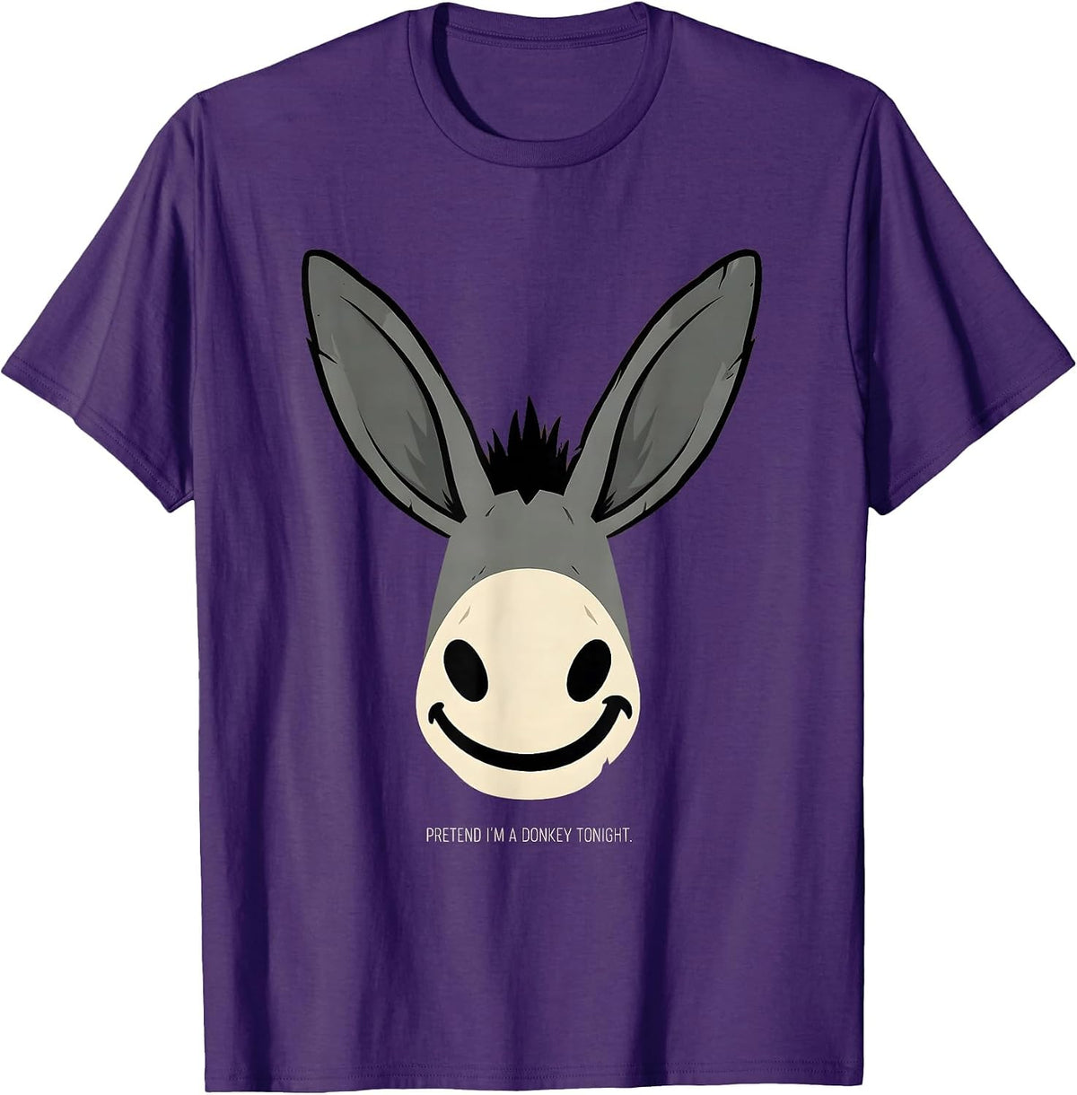 Men's Pretend I'm A Donkey Tonight Funny Donkey Costume Animal T-Shirt - Purple