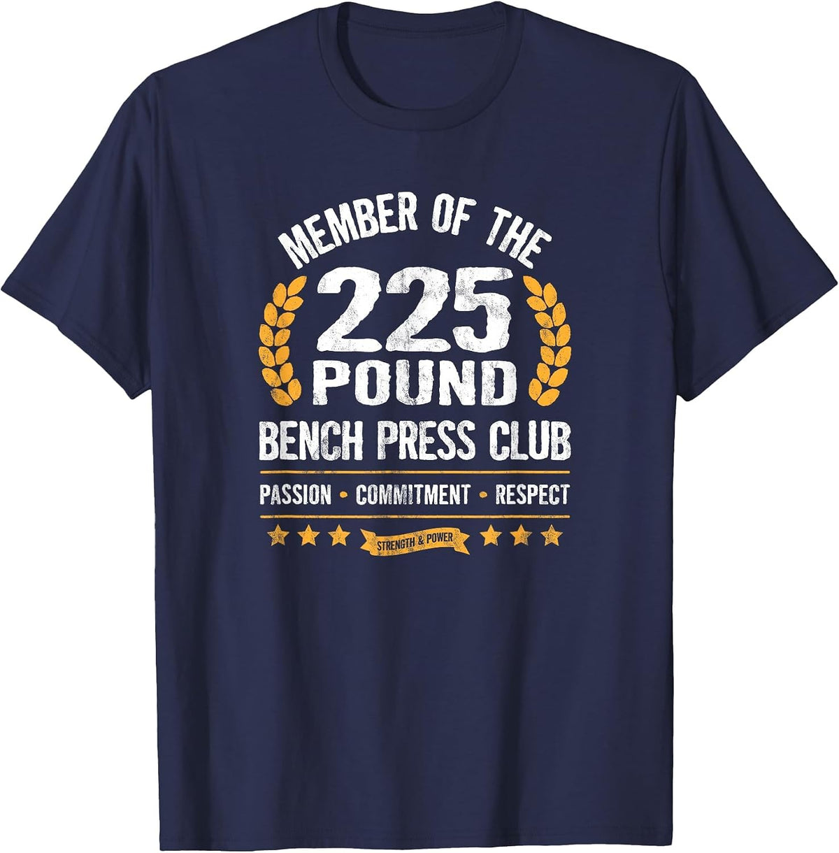 Bench Press Club Strong Men Women Gym 235 Pounds T-Shirt - Navy Blue