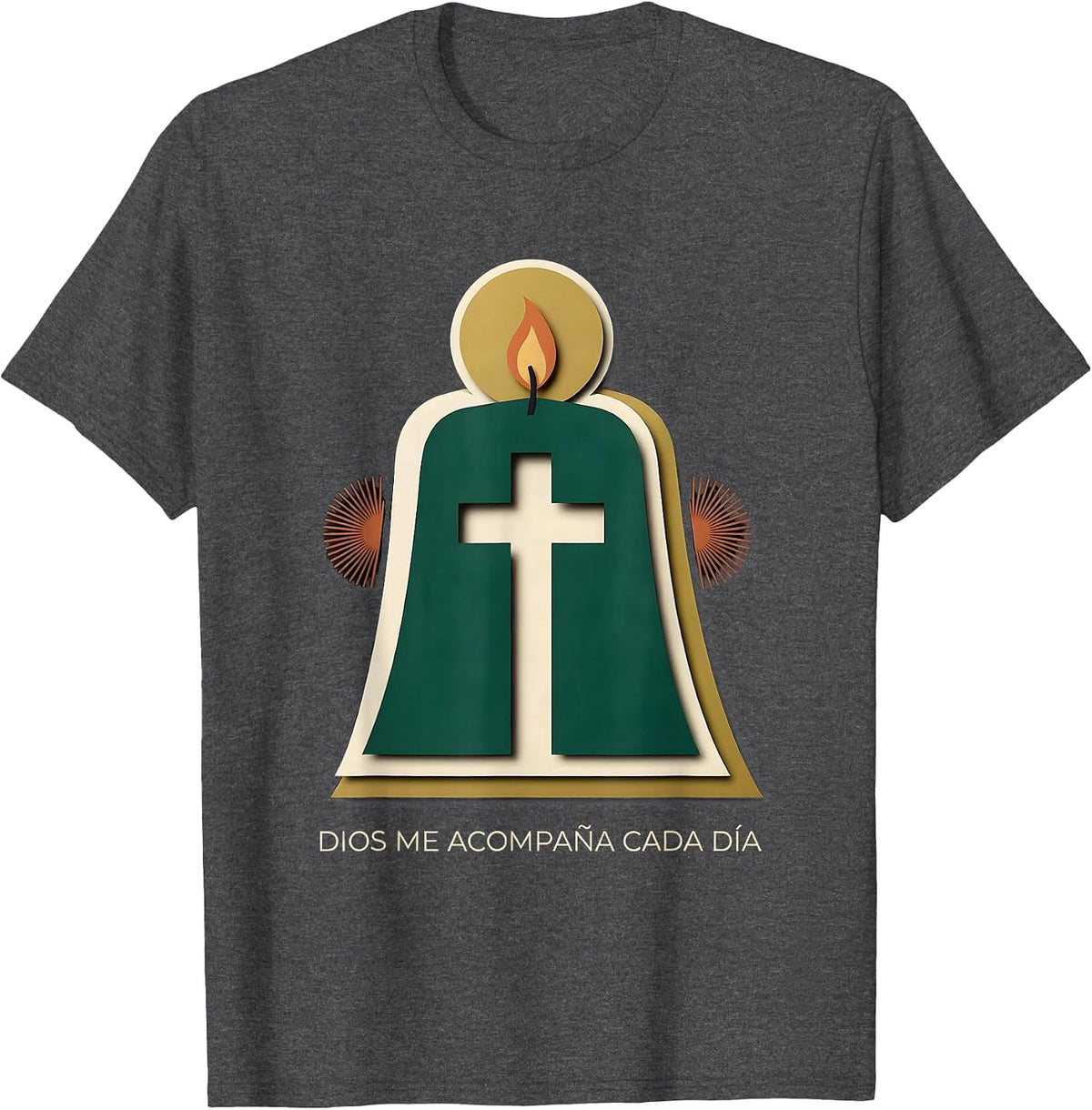 Dios Me Acompaña Cada Día Devotional Spanish Catholic Faith T-Shirt - Dark Heather Grey
