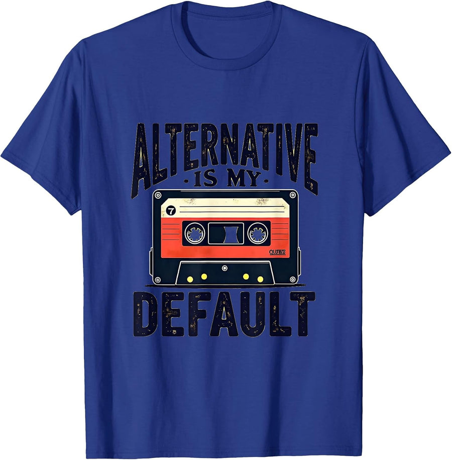 Alternative Is My Default Grunge Music Design T-Shirt - Royal Blue