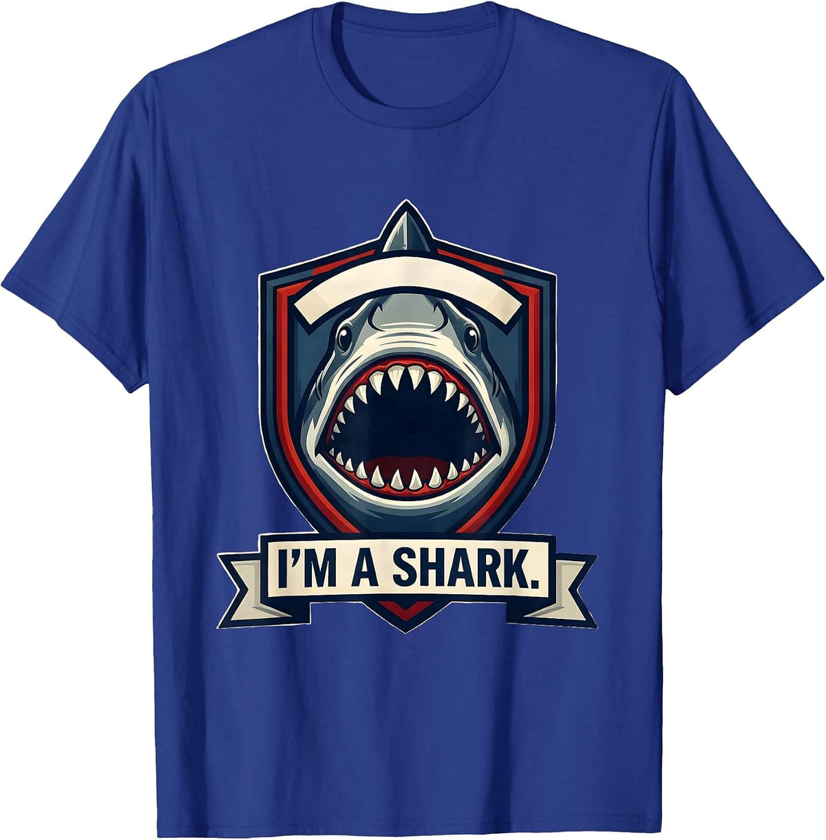I'm A Shark Emblem Funny Shark Lover Ocean Animal Humor T-Shirt - Royal Blue