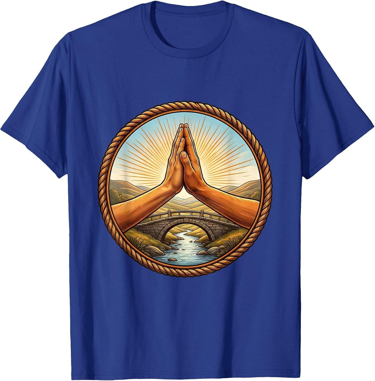 School Counselor High Five Bridge Graphic T-Shirt - Royal Blue