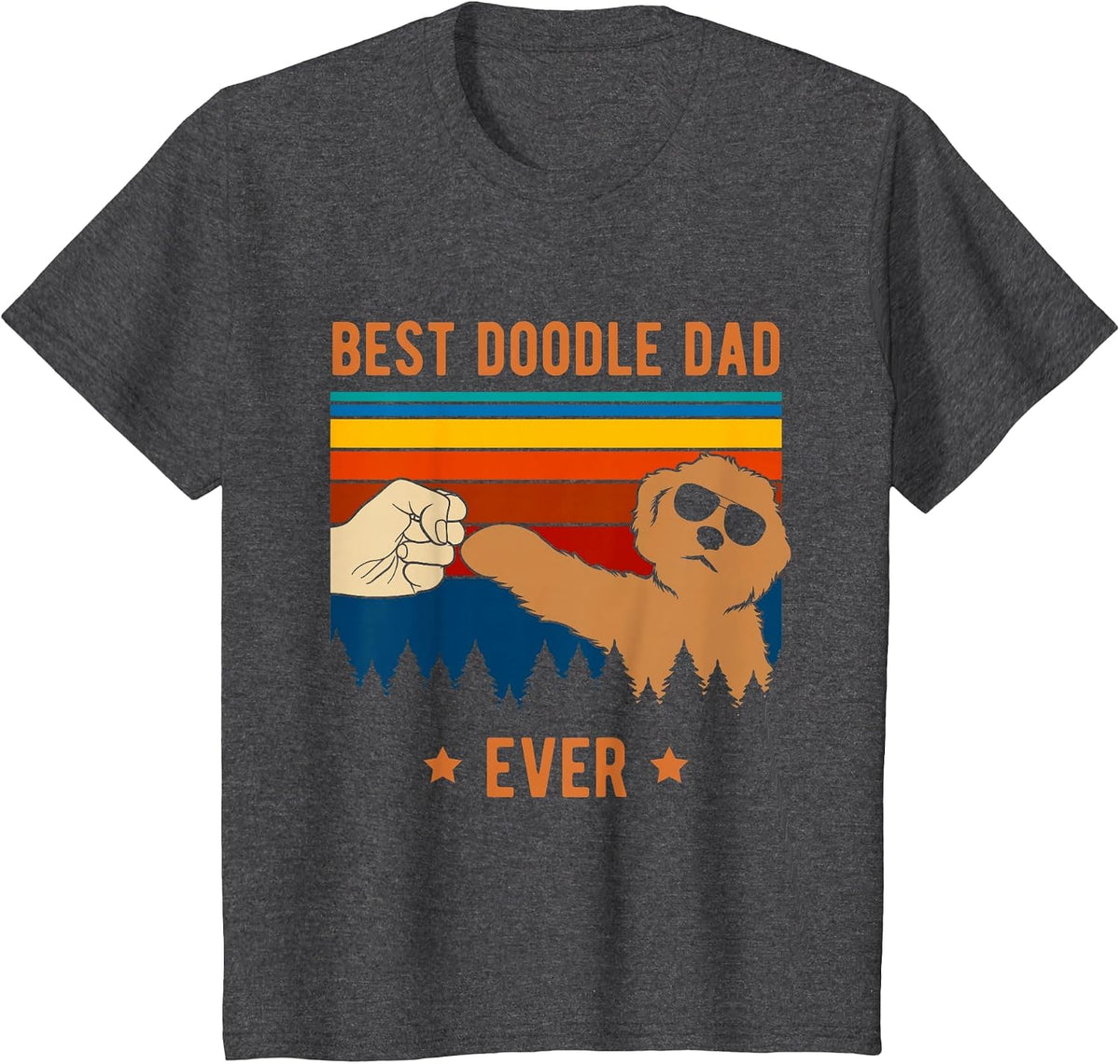 Best Doodle Dad Ever - Funny Dog Goldendoodle Labradoodle T-Shirt - Dark Heather Grey