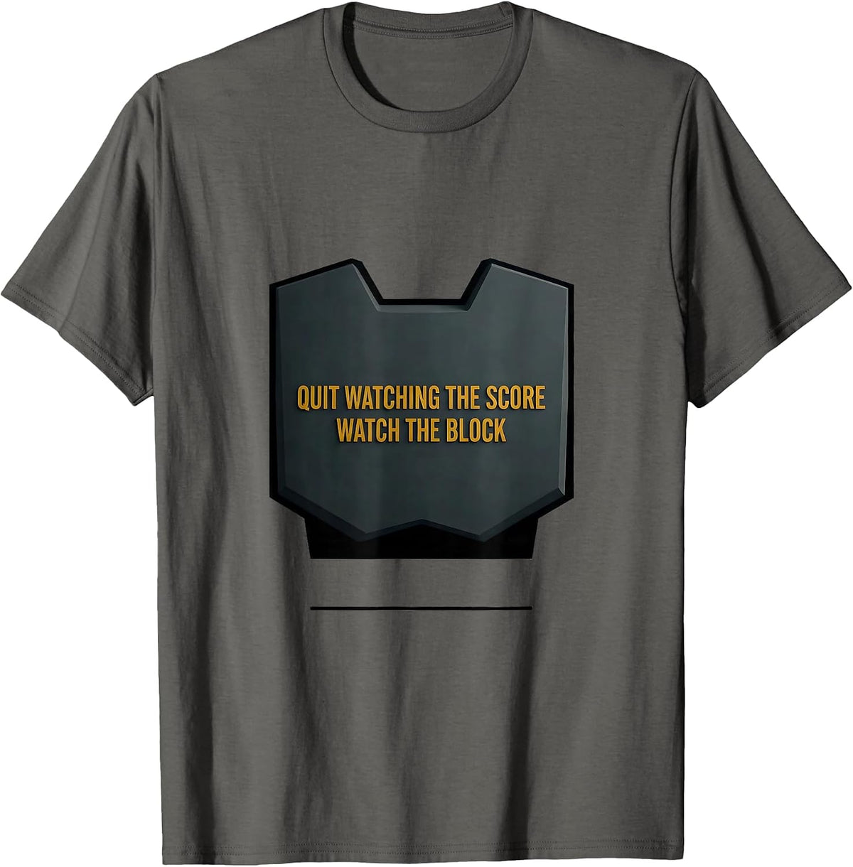 Quit Watching The Score Watch The Block Football Lineman T-Shirt, Men, Asphalt Grey, 3X-Large - As Pictured