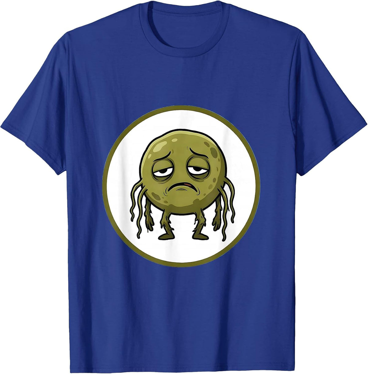 School Nurse Defeated Germ Cartoon Illustration T-Shirt - Royal Blue