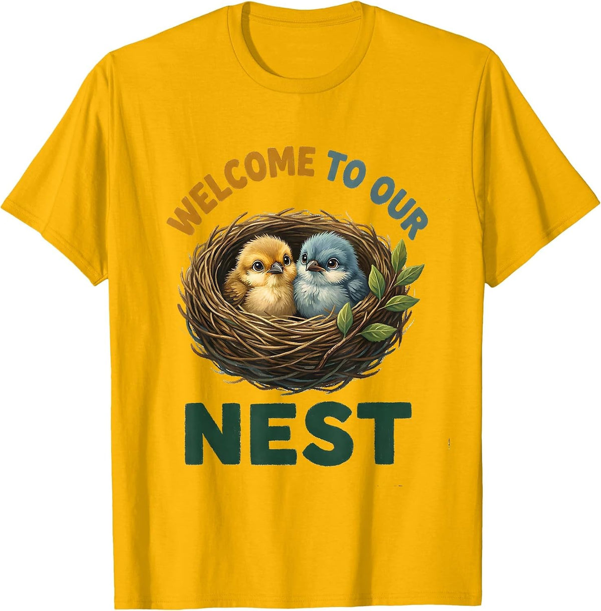 Welcome To Our Nest Cute Teacher Preschool Bird Lover Gift T-Shirt - Golden Yellow