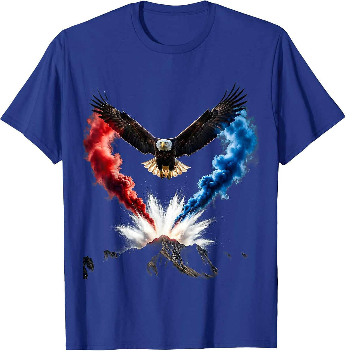 250th Anniversary USA Bald Eagle Mountain Soar T-Shirt - Royal Blue