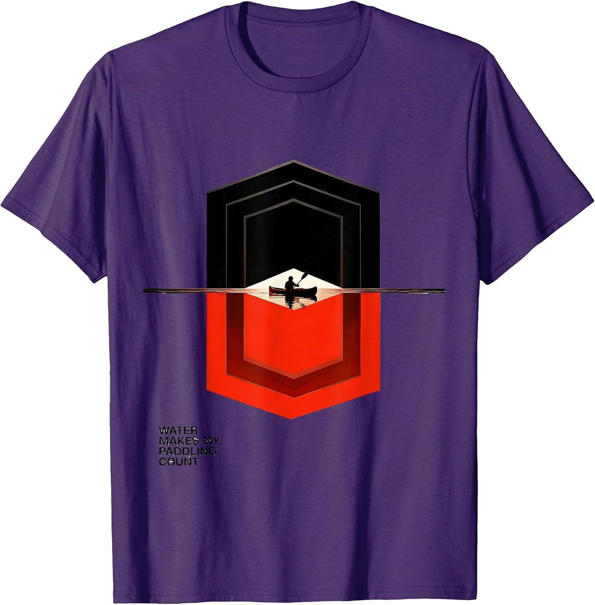Water Makes My Paddling Count Funny Kayak Kayaking T-Shirt - Purple