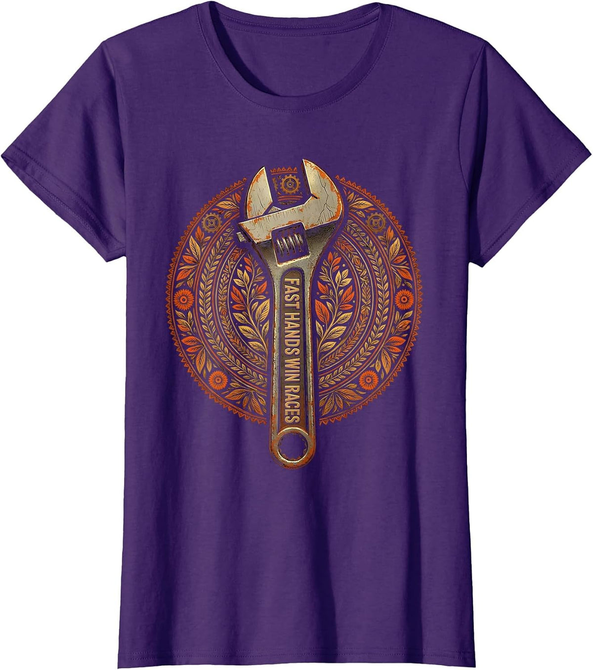 Women's Fast Hands Win Races Pit Crew Design T-Shirt - Purple