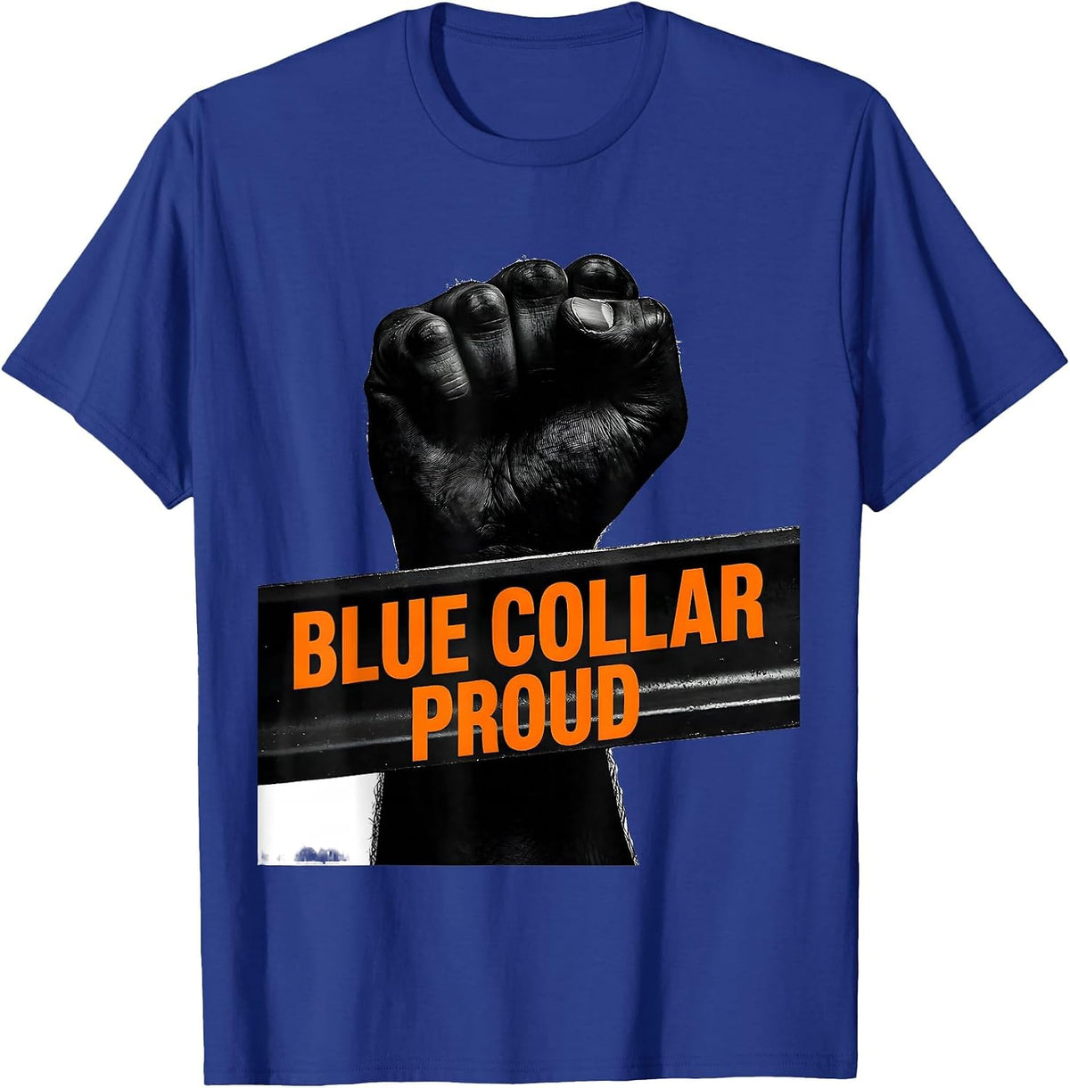 Blue Collar Proud Labor Day Solidarity Design T-Shirt - Royal Blue