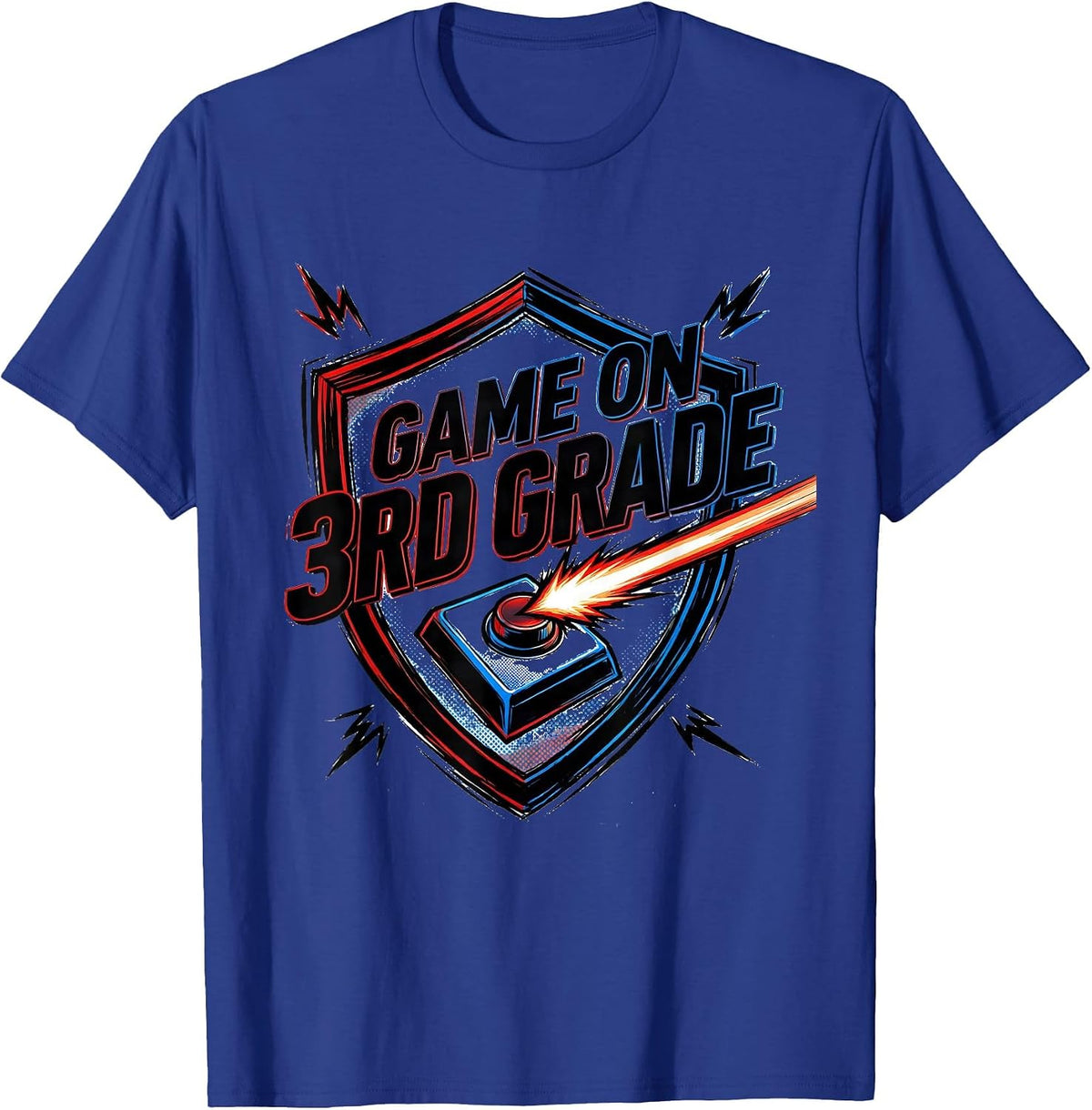 Men's Game On 3rd Grade Comic Book Back To School Gamer Boys T-Shirt - Royal Blue