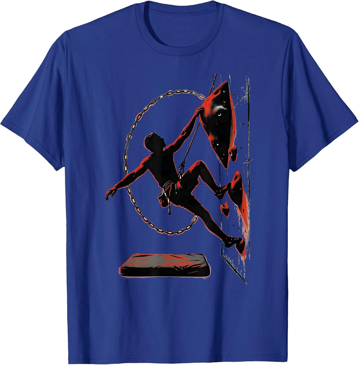 Men's Climbing Silhouette Bouldering Enthusiast Humor T-Shirt - Royal Blue