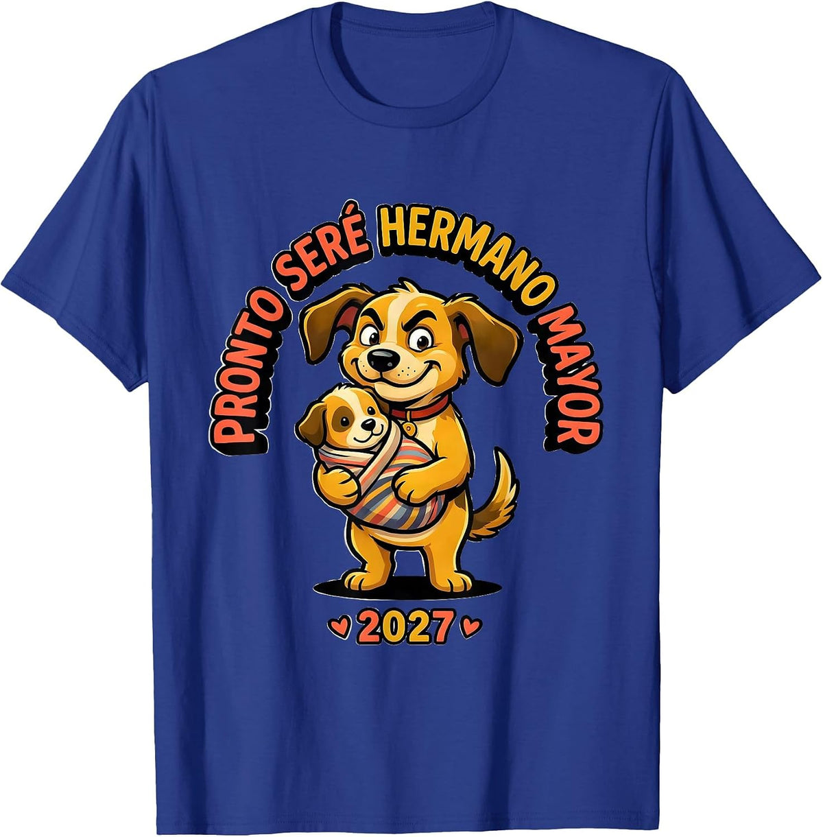 Men's Pronto Seré Hermano Mayor 2027 Cartoon Big Brother Spanish T-Shirt - Royal Blue