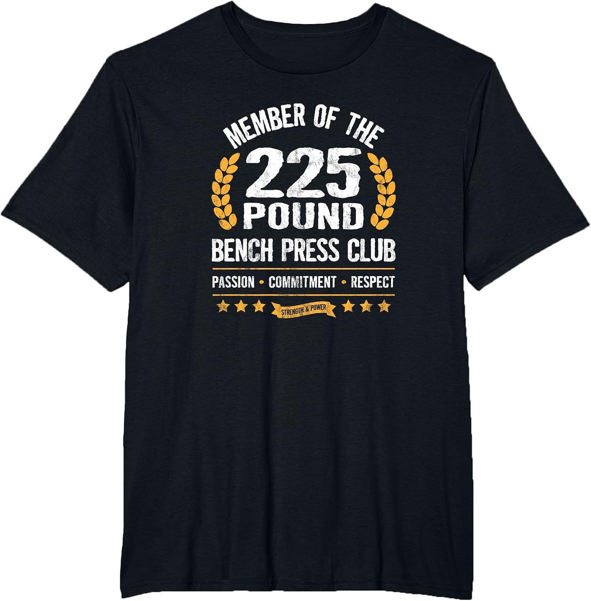 Bench Press Club Strong Men Women Gym 235 Pounds T-Shirt - Black
