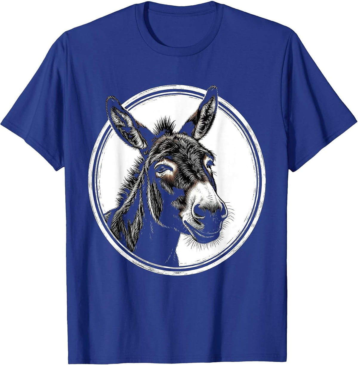 Men's Donkey Face Scratchboard Funny Farm Animal Lover T-Shirt - Royal Blue