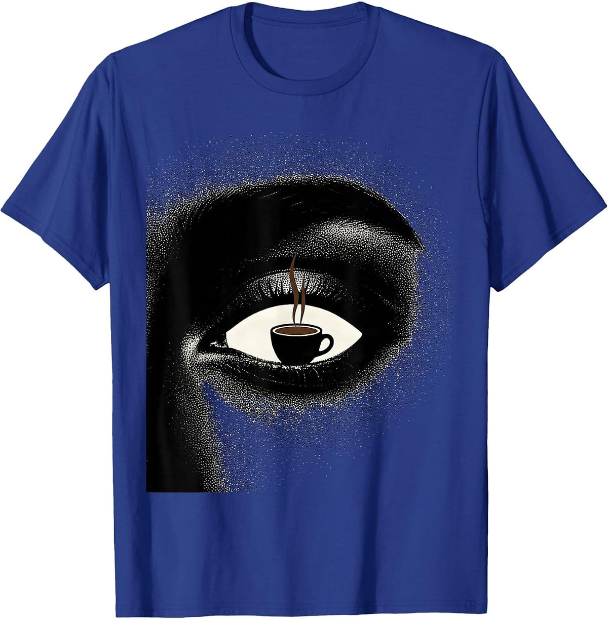 Closed Eye Coffee Dark Humor Gothic Raven Gift T-Shirt - Royal Blue