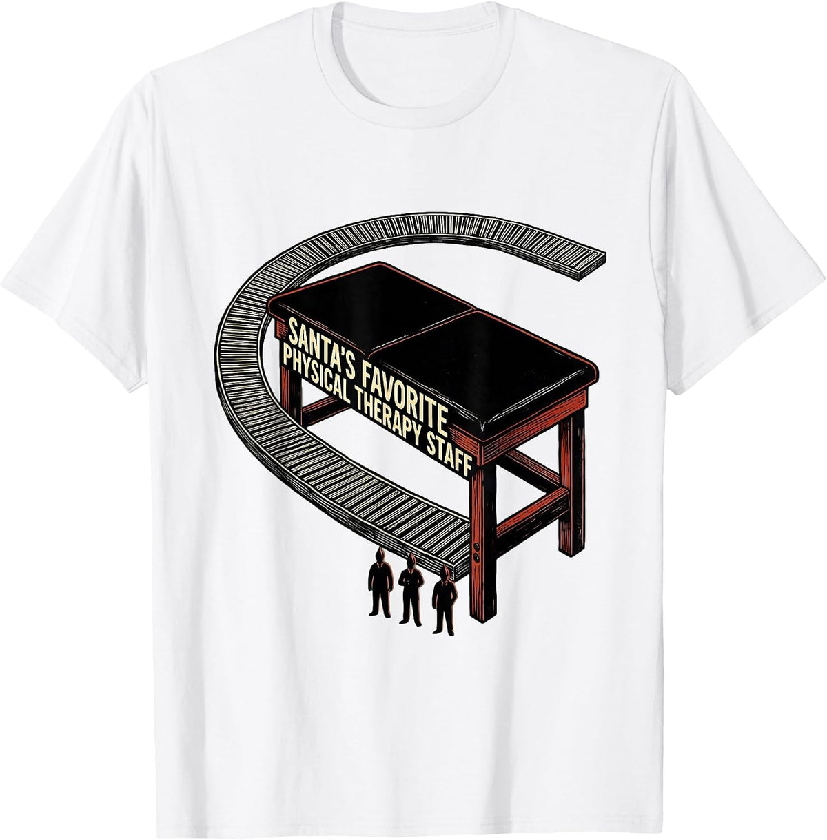 Men's Santa's Favorite Physical Therapy Staff Funny PT Gift T-Shirt - White