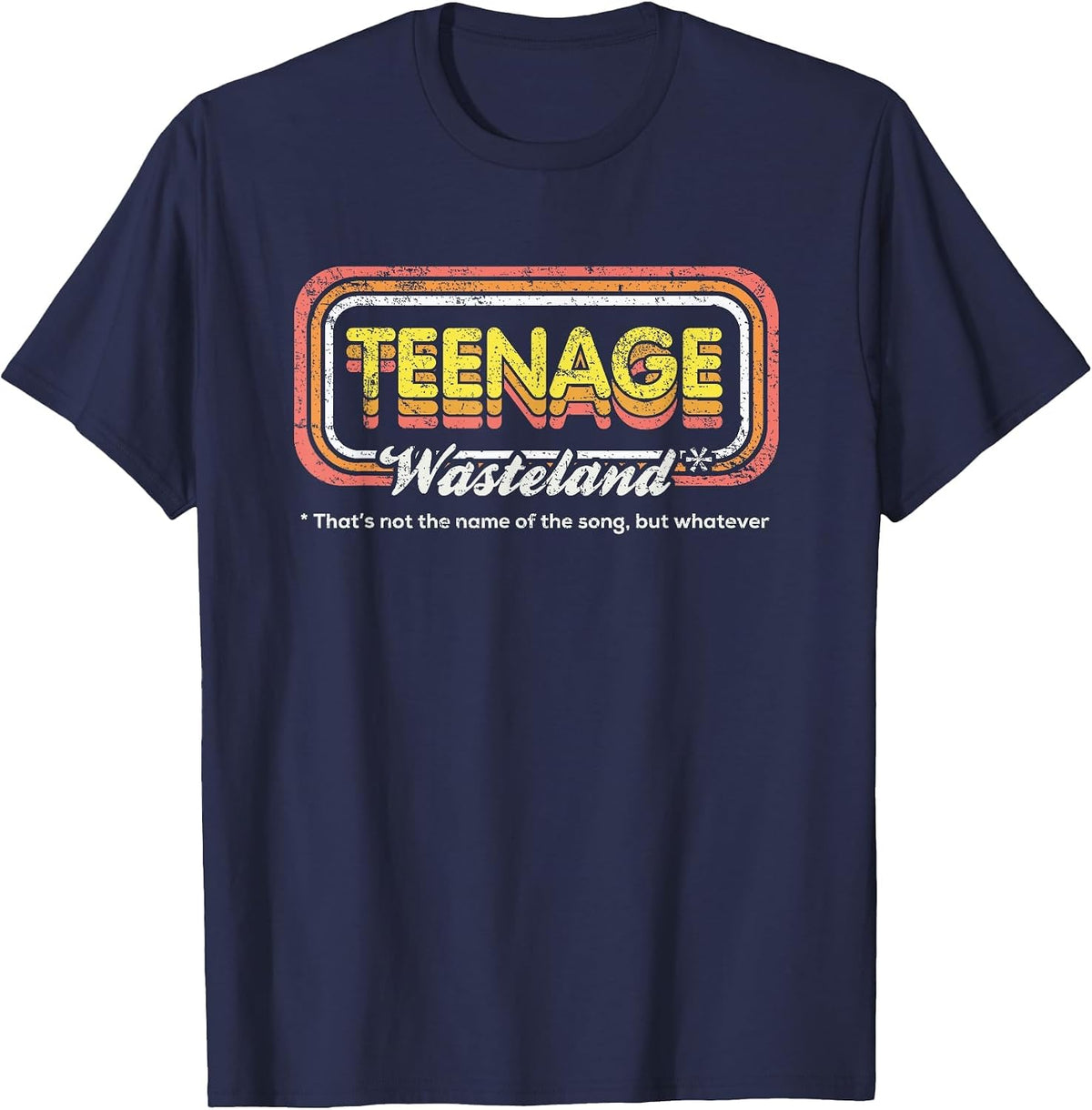 Classic Rock Teenage Wasteland Funny 70s T-Shirt - Navy Blue