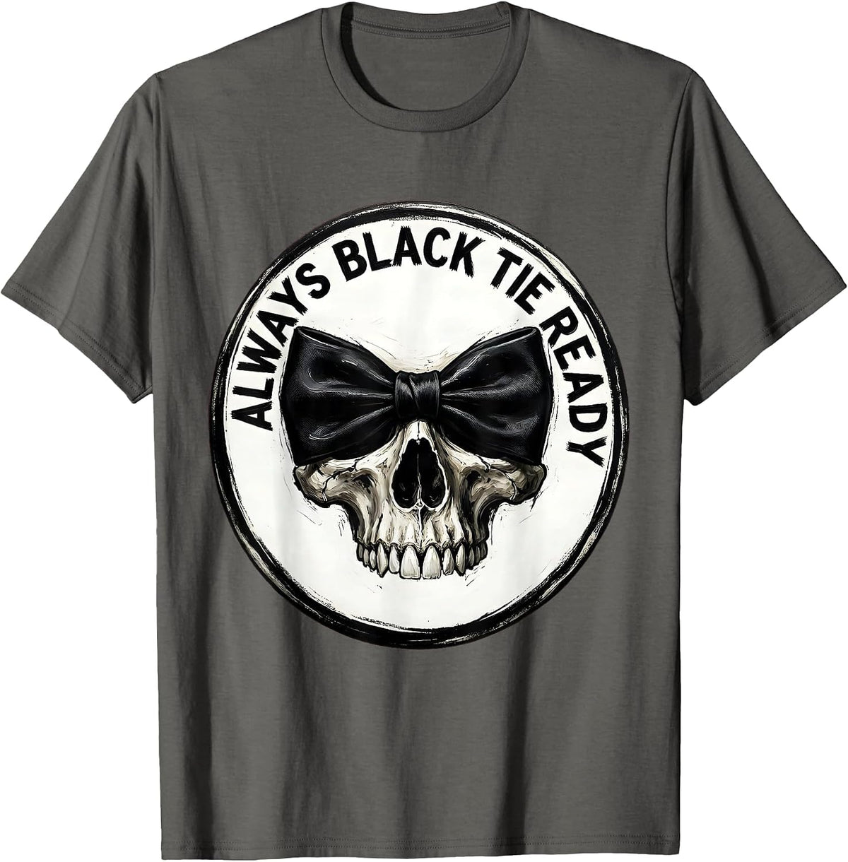 Men's Always Black Tie Ready Tuxedo Graphic Design T-Shirt - Asphalt Grey