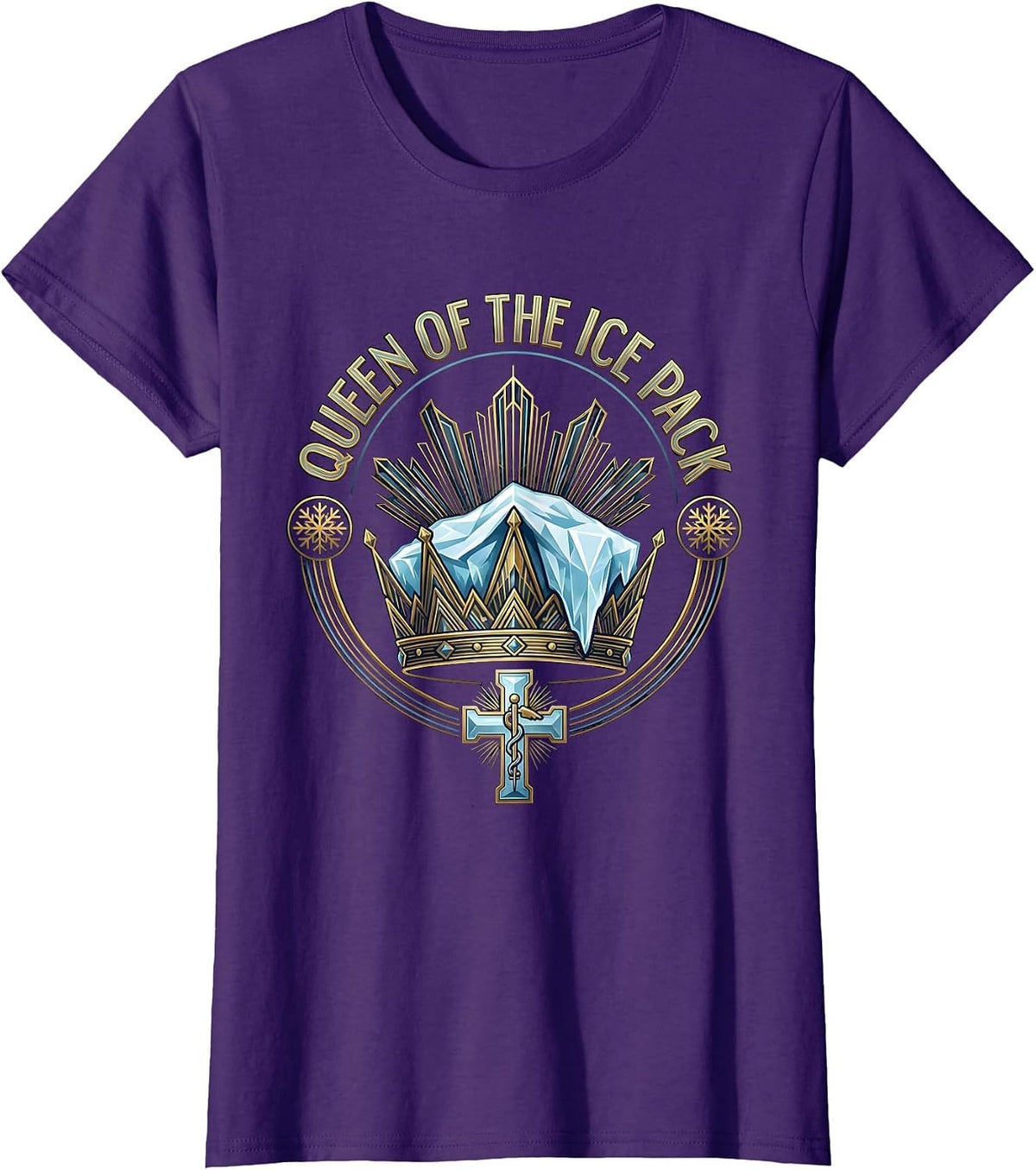 Women's Queen of the Ice Pack School Nurse Design T-Shirt - Purple