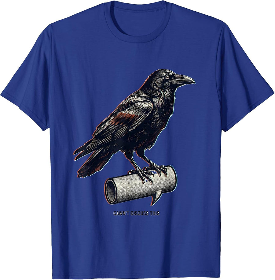 Cawn't Discuss This Dark Humor Gothic Crow Raven Bird T-Shirt - Royal Blue