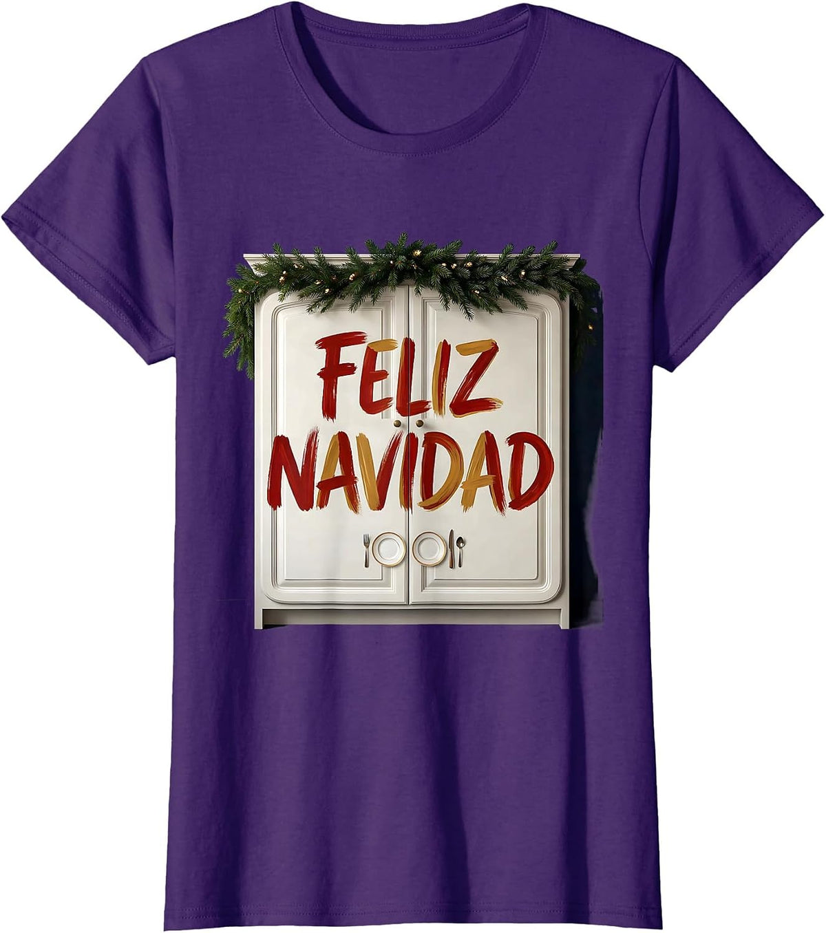 Women's Feliz Navidad Spanish Mexican Christmas Family Matching T-Shirt - Purple