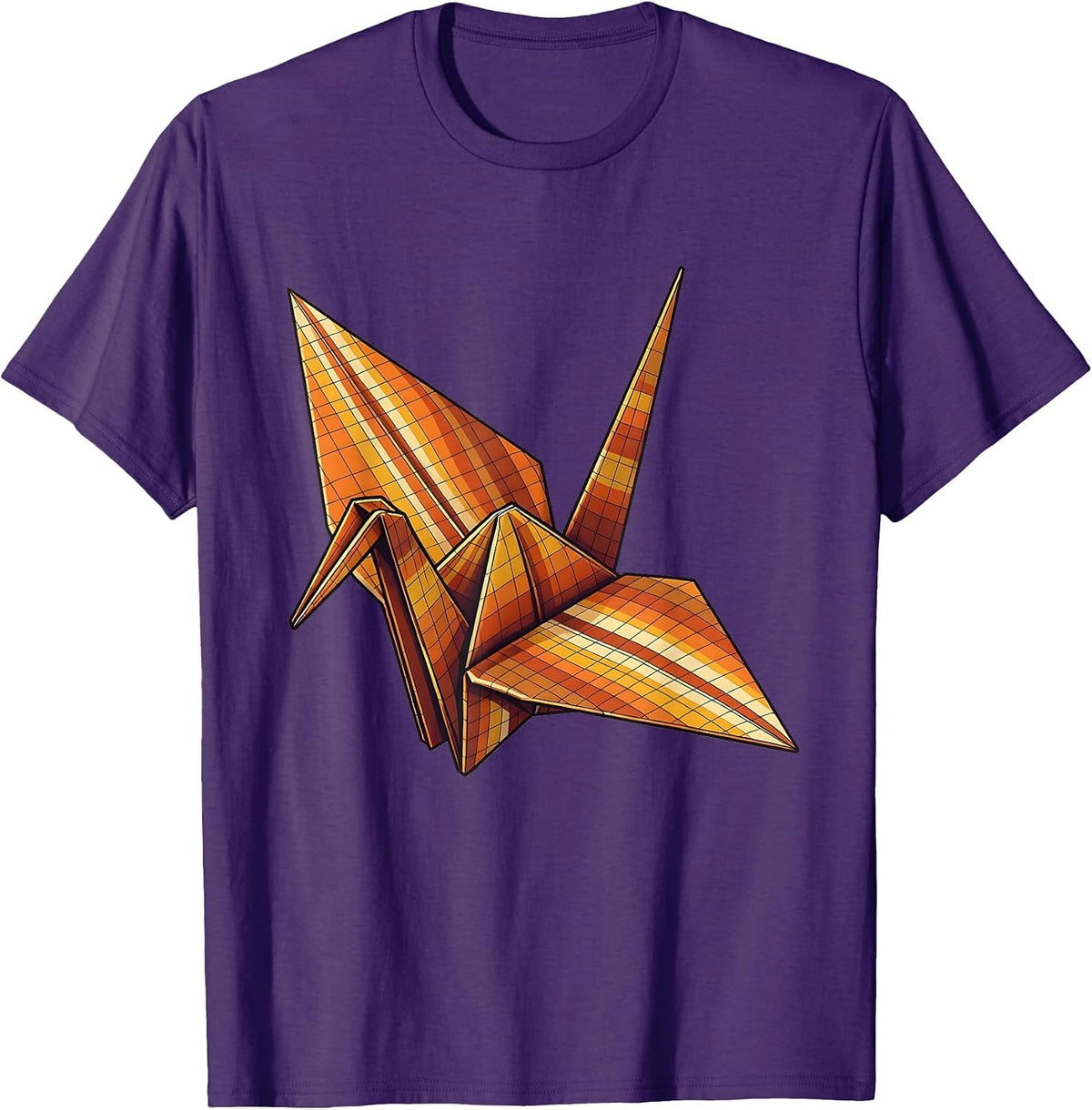 Origami Crane Graph Paper Math Teacher Design T-Shirt - Purple