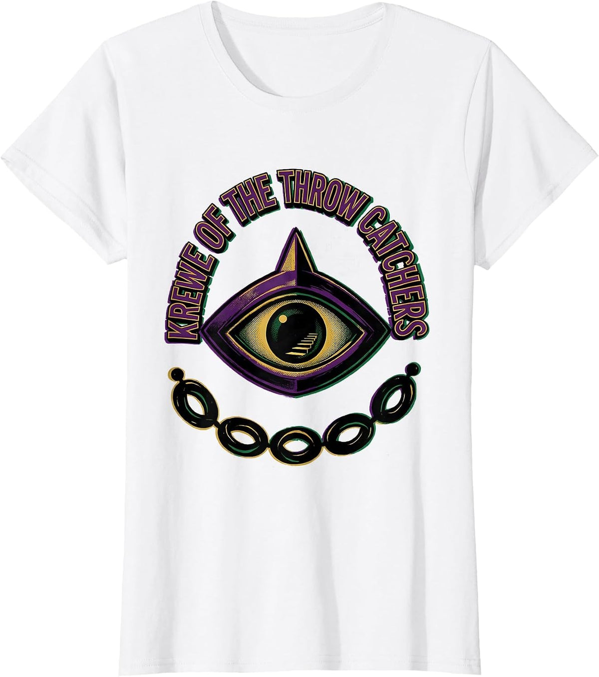 Women's Krewe Of The Throw Catchers Mardi Gras Party Humor Carnival T-Shirt - White