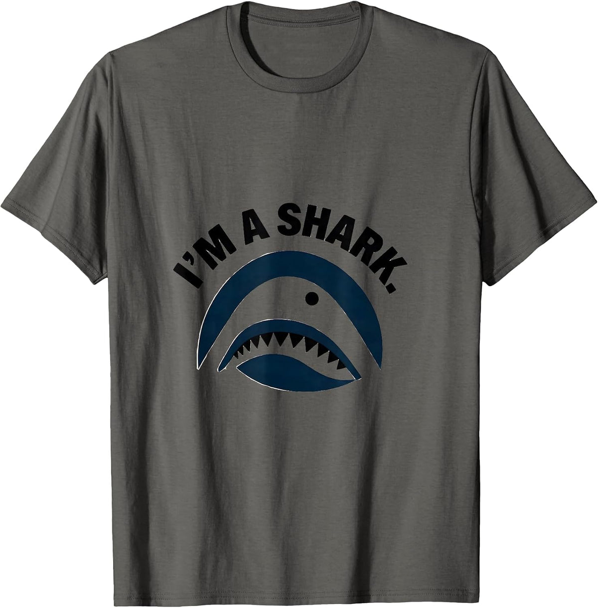 I'm A Shark Minimalist Shark Jaw Halloween Costume T-Shirt - Asphalt Grey