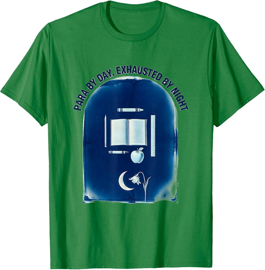 Men's Para By Day Exhausted By Night Paraprofessional T-Shirt - Kelly Green