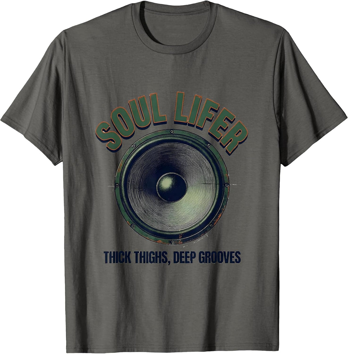 Men's Soul Lifer Thick Thighs Deep Grooves Vintage T-Shirt - Asphalt Grey