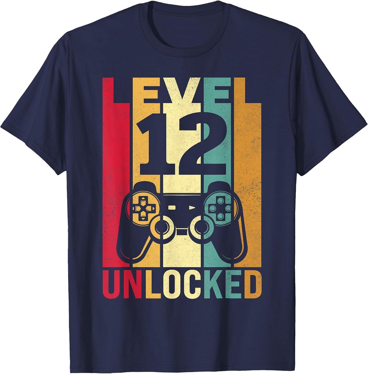 12yr 12 Birthday Boy Son Funny Gamer 12th Years Old Birthday T-Shirt - Navy Blue