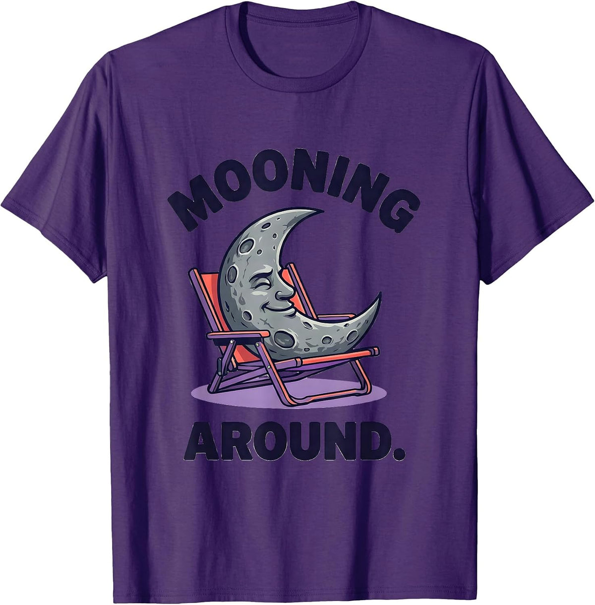 Men's Mooning Around Funny Space Astronomy Humor STEM Enthusiast T-Shirt - Purple