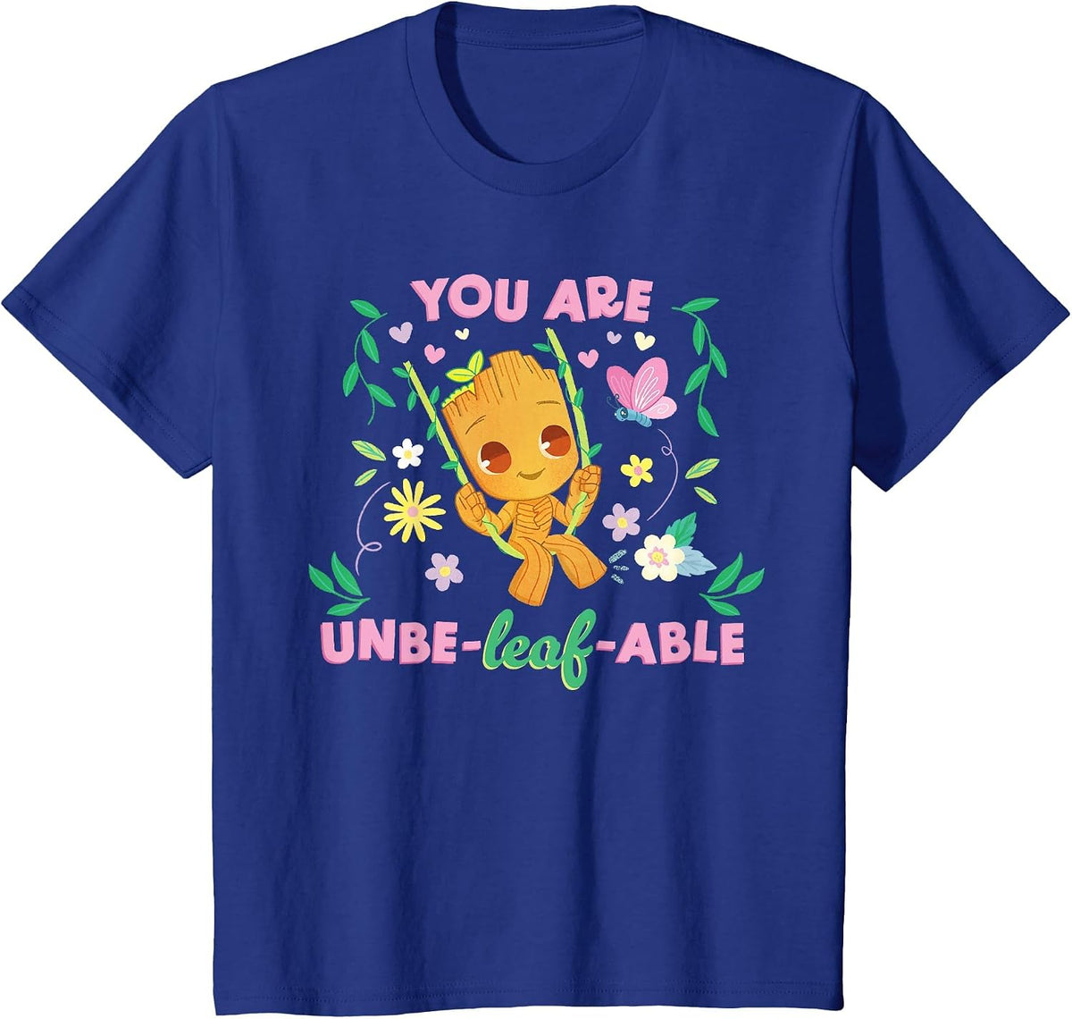 Marvel Valentine's Day Spring Groot You are Unbe-Leaf-able T-Shirt - Royal Blue