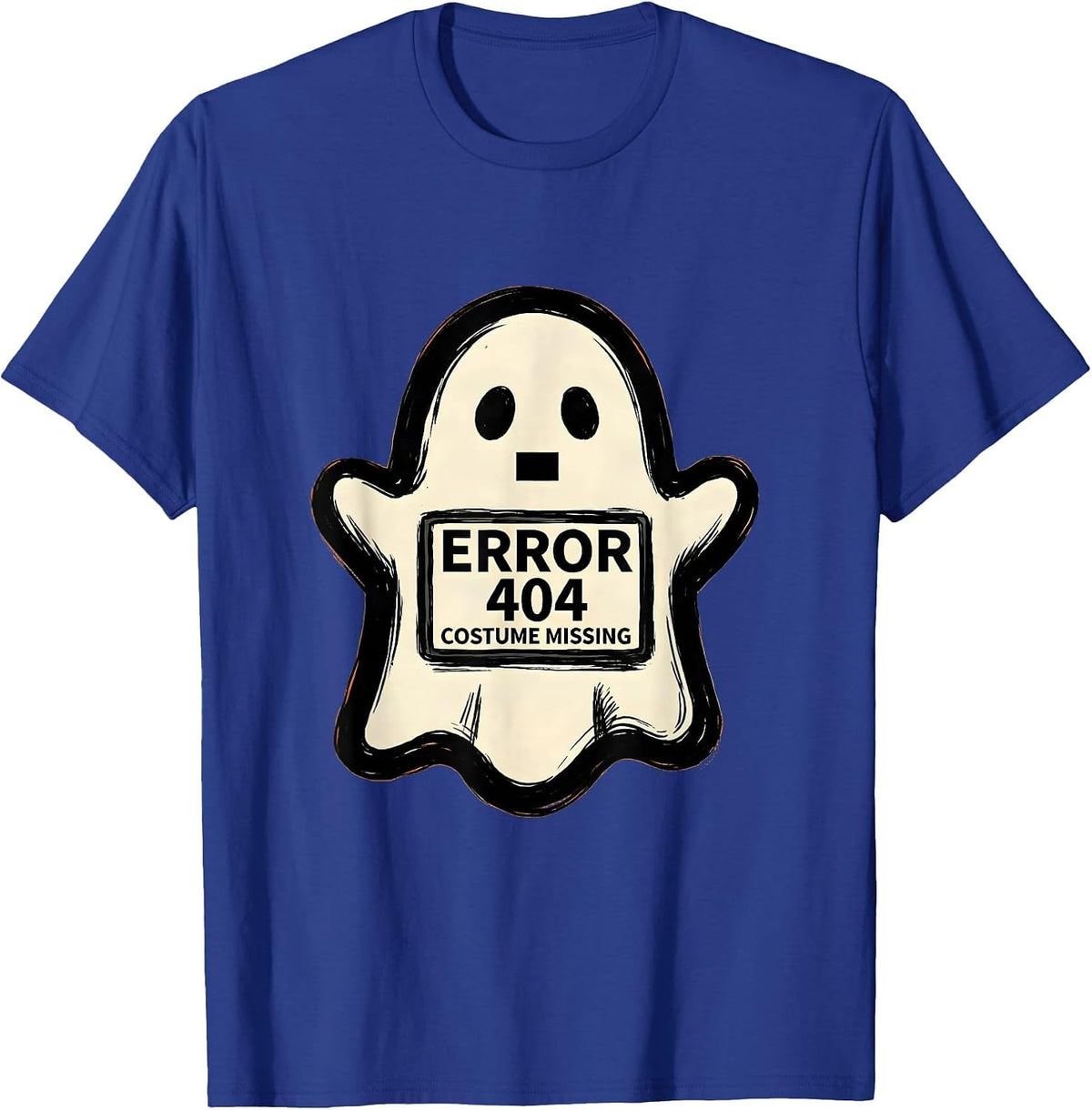 Error 404: Costume Missing Funny Lazy Halloween Geek Humor T-Shirt - Royal Blue